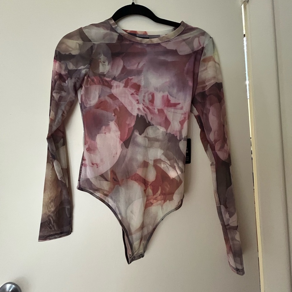 Floral Sheer Long Sleeve Bodysuit